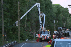 Route 66 closed in Hebron after vehicles hit pole, utility wires