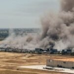 Unhealthy air quality in California city as huge warehouse fire burns for 3rd day