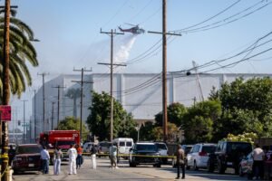 Boyle Heights shelter-in-place order lifted as crews battle cold-storage facility fire