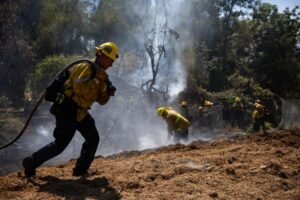 Firefighters battle blaze at South El Monte shooting range