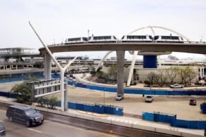 As World Cup fans pour into LAX, long-awaited people mover train struggles with delays