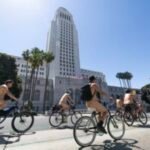 Two shot with BB gun at naked bike ride in downtown L.A.
