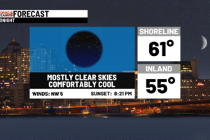 Unseasonably cool tonight then another great day tomorrow