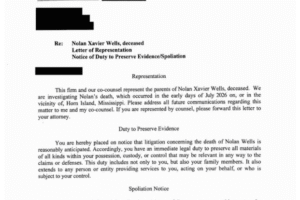 On the day of his funeral, Nolan Wells’ parents sent notice to his friends and their families of intention to sue them
