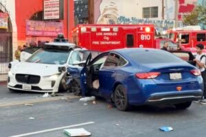 Multiple people injured in collision involving Waymo near downtown Los Angeles